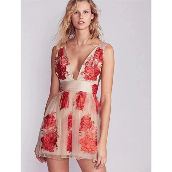 Free People Dresses & Skirts - Free People Sarah Embroidered Mini Dress size Medium NWT